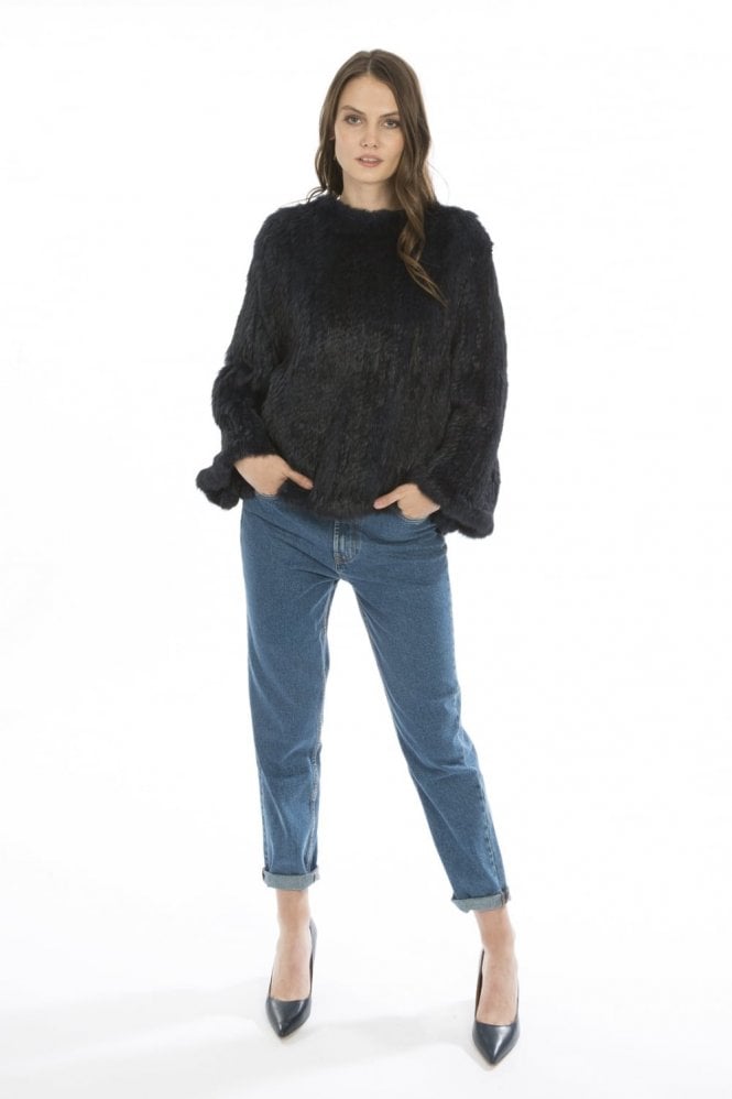 JAYLEY Blue  Luxury Coney Fur Lavish Jumper