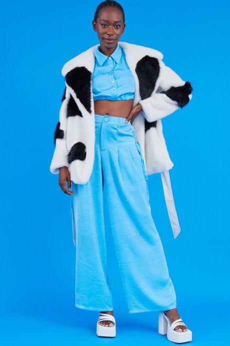 Blue Wide Leg Trousers