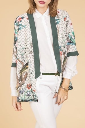 patterned silk jacket 