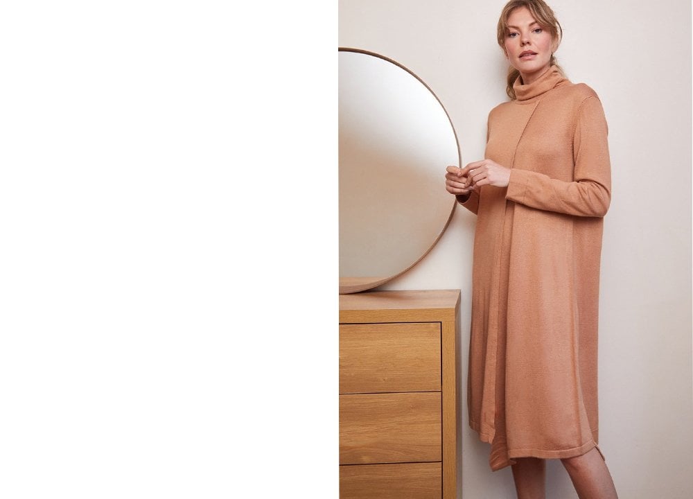 Mocha Cashmere Blend Christina Dress