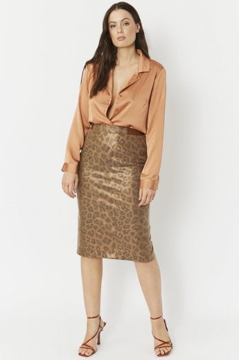 Animal Print Faux Suede Animal Print Skirt
