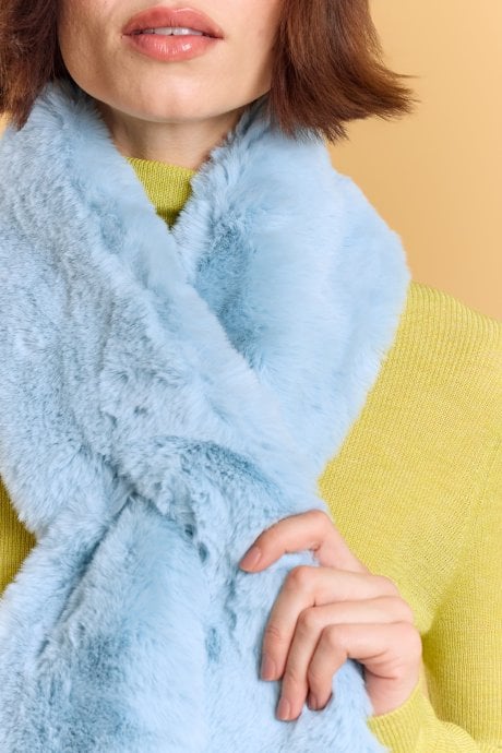 Baby Blue Faux Fur Scarf