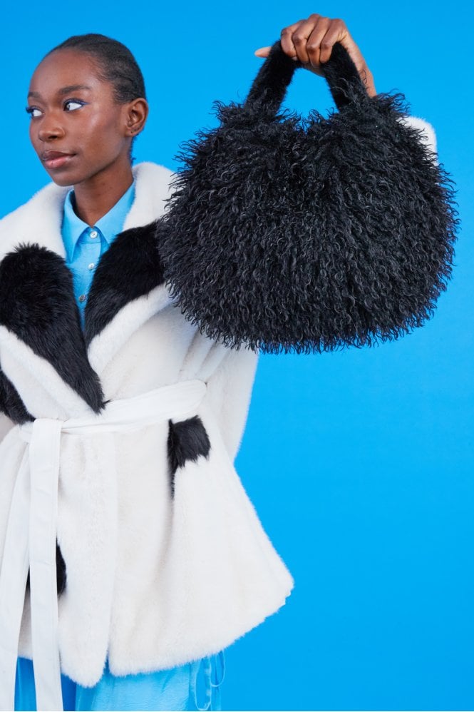 JAYLEY Bamboo Eco Faux Fur Bag