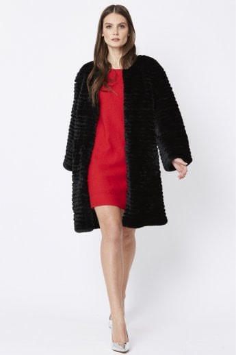 Black Faux Fur Coat