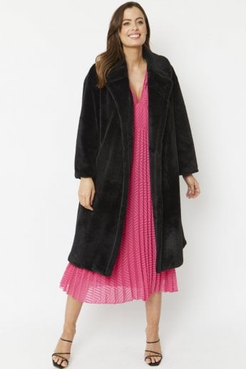 Black Faux Fur Coat