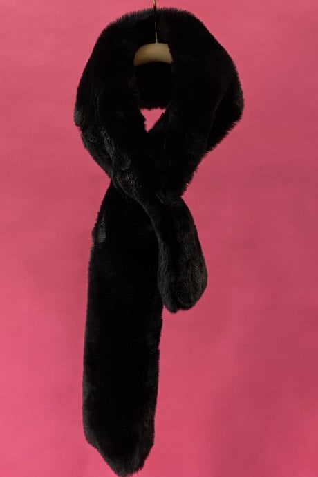 Black Faux Fur Keyhole Scarf