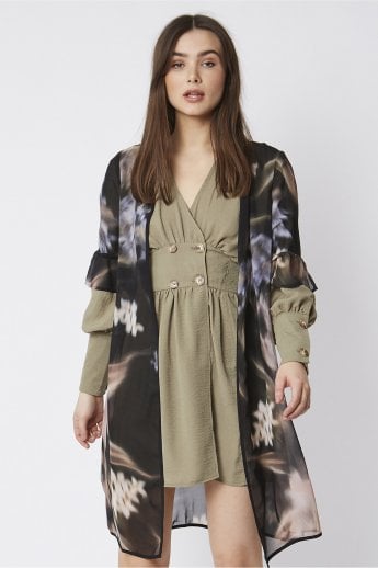 Black Floral Shirt Dress