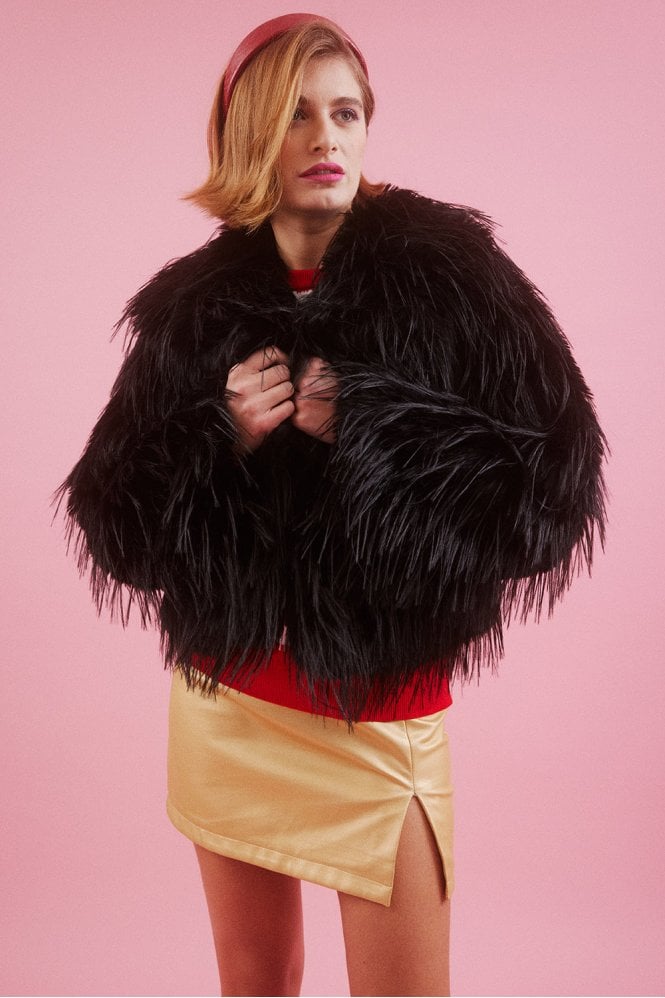 JAYLEY Hand cut Mongolian Fur Knitted Jacket