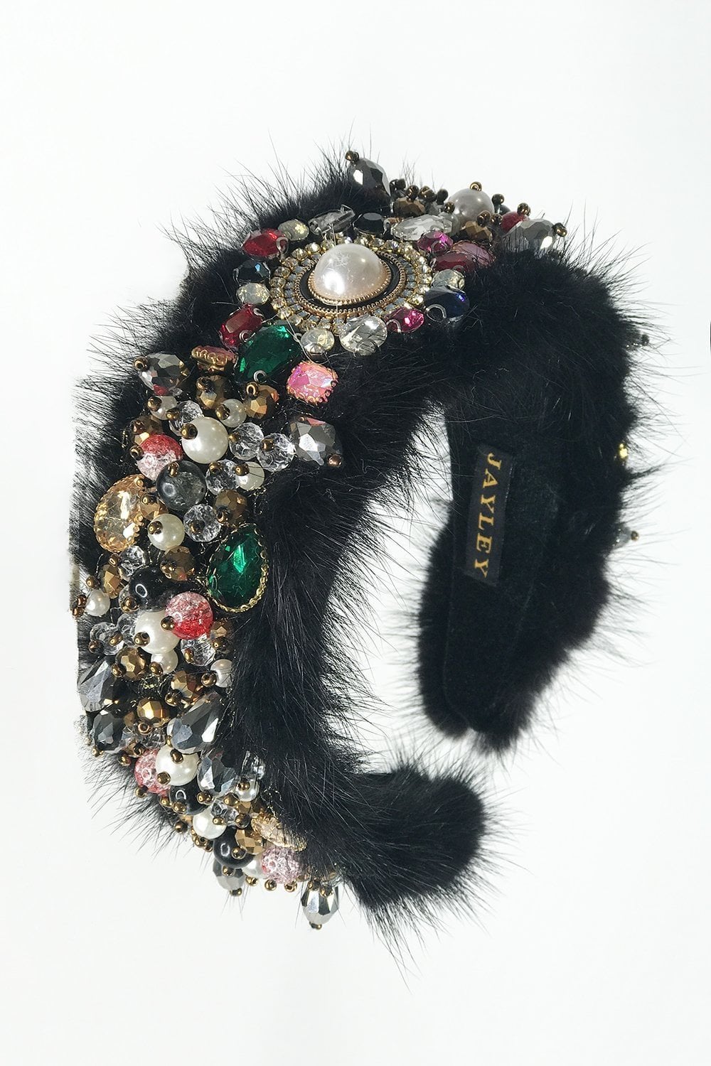 Handmade Mink & Precious Stone Headband display picture 3