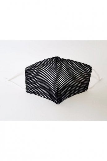 Black Reusable Cotton & Mesh Fashion Face Mask
