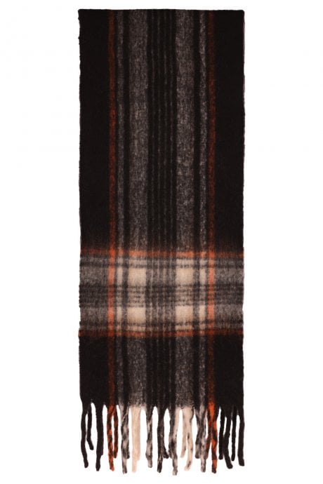 Black Tartan Tassel Scarf