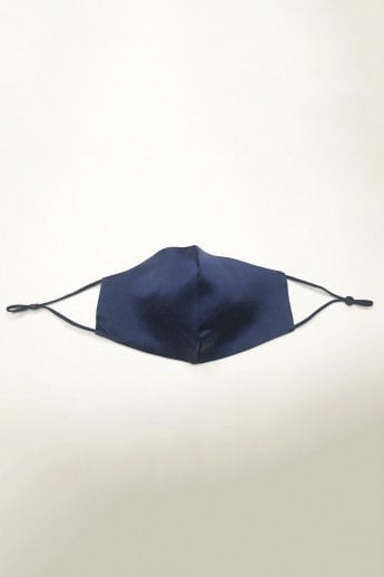 Blue Handmade 100% Mulberry Silk Adults Face Mask