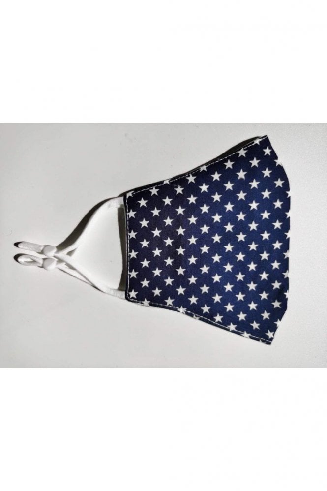 JAYLEY Blue Reusable Cotton Fashion Face Mask with Filter Pocket