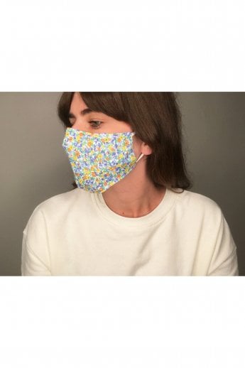 Blue Reusable Fashion Face Mask with Filter Pocket