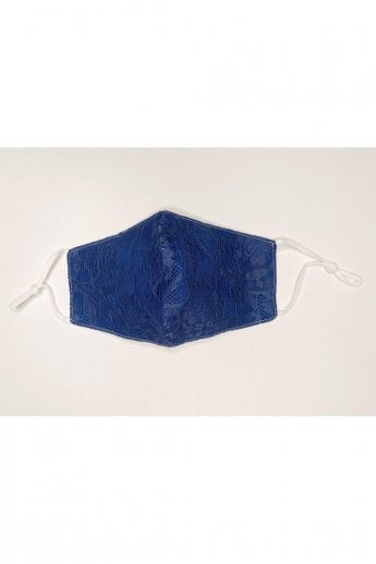Blue Reusable Lace and Cotton Fashion Face Masks