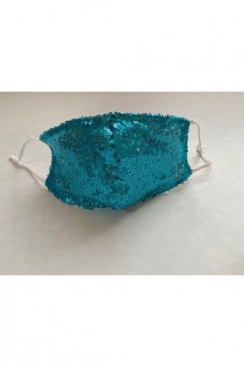 Blue Sequinned Fashion Cotton Face Mask