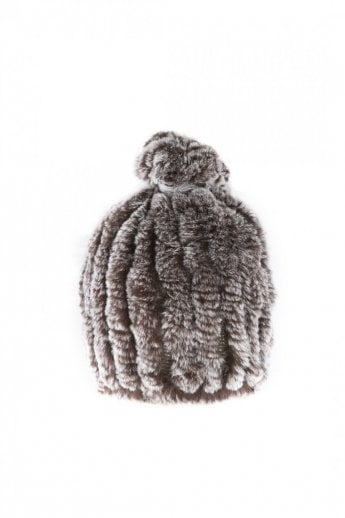 Brown Coney Fur Hat with Pom Pom