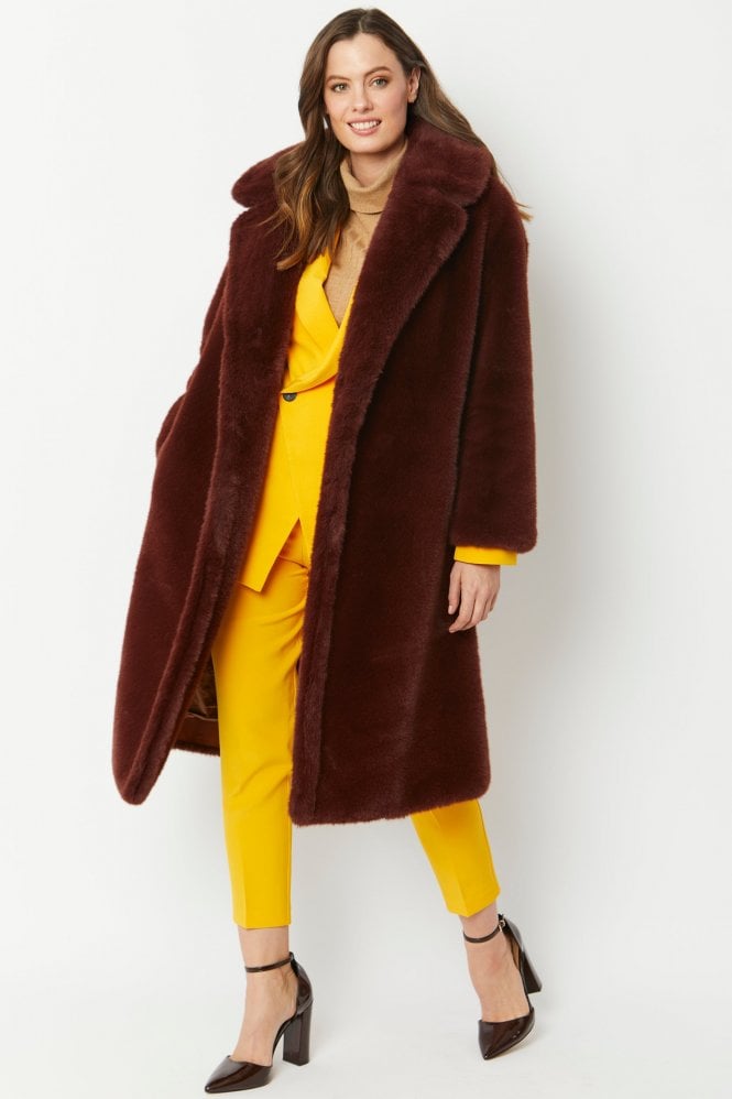 JAYLEY Brown Faux Fur Coat