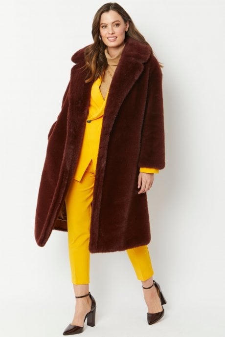Brown Faux Fur Coat