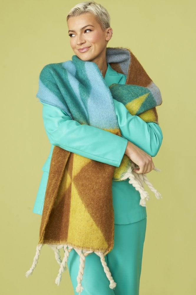 JAYLEY Cashmere Blend Geometric Wrap