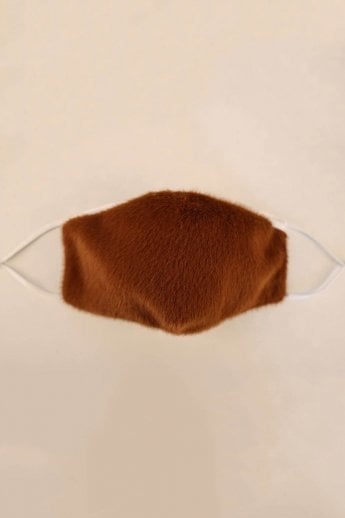 Chocolate Faux Fur & Cotton Reusable Face Mask