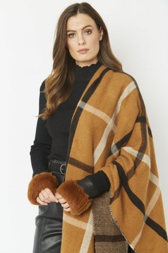 Chocolate Faux Fur Fingerless Gloves