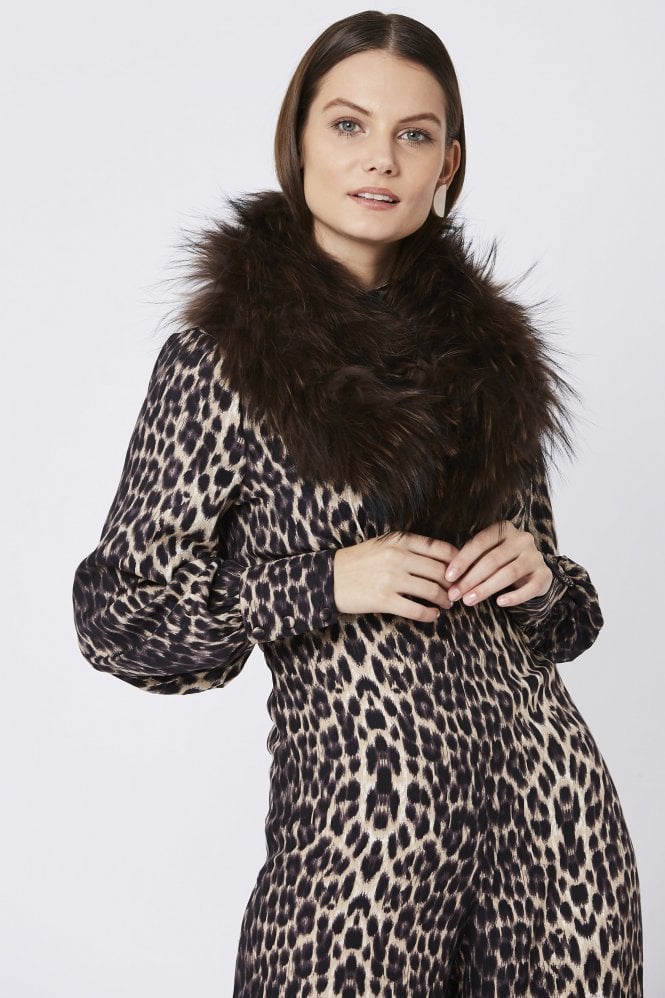 JAYLEY Chocolate Fine Fox Fur Snood