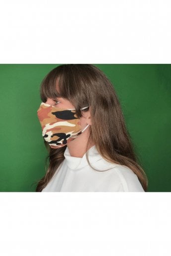 Chocolate Unisex Camo Cotton Face Mask with Filter Pocket