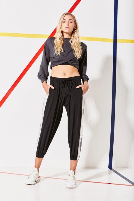 Cropped Detailed Cotton Sweatshirt