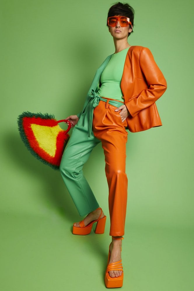 JAYLEY Eco leather Shamrock Suit Trousers