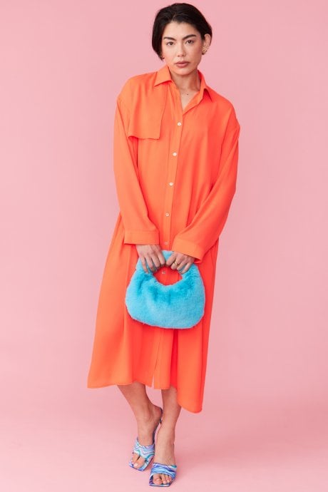 Faux Fur Charlotte Bag in Blue