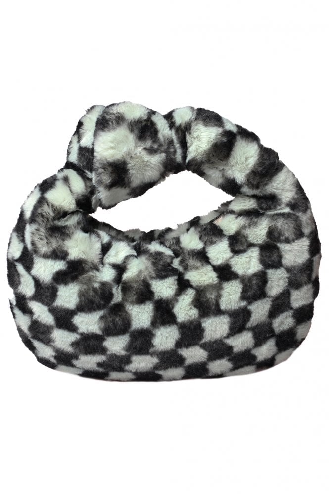 JAYLEY Faux Fur Checkered Mint Bag