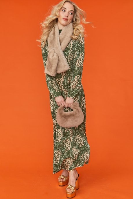 Faux Fur Scarf in Mocha