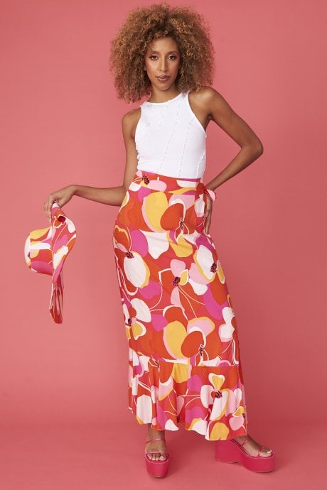 Florence Floral Maxi Wrap Skirt