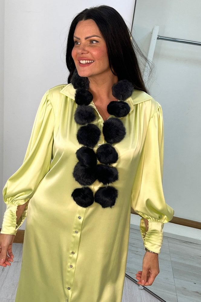 JAYLEY Fur Pom-Pom Scarf