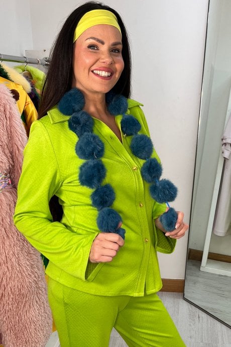 Fur Pom-Pom Scarf