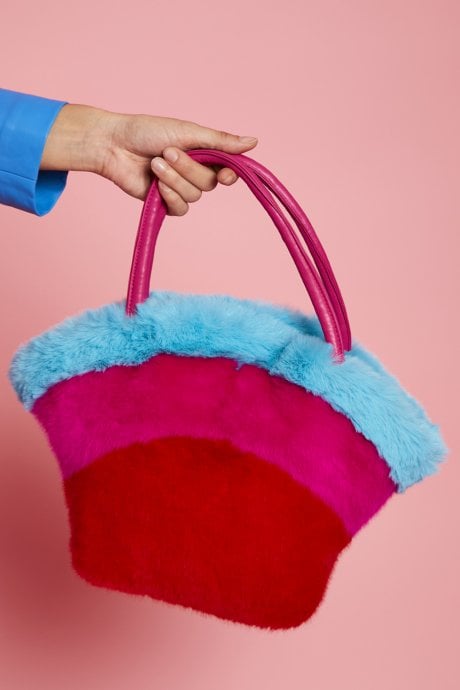 Gigi Bamboo Faux Fur Bag
