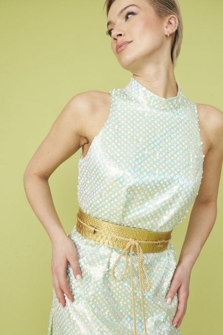 Gold Eco Leather Belt
