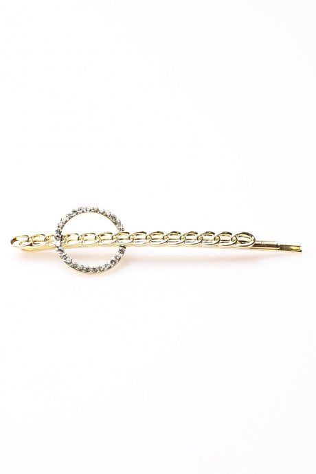 Gold Tone Stone Hair Slide
