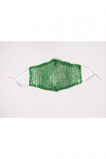 Green Sequinned Fashion Cotton Face Mask