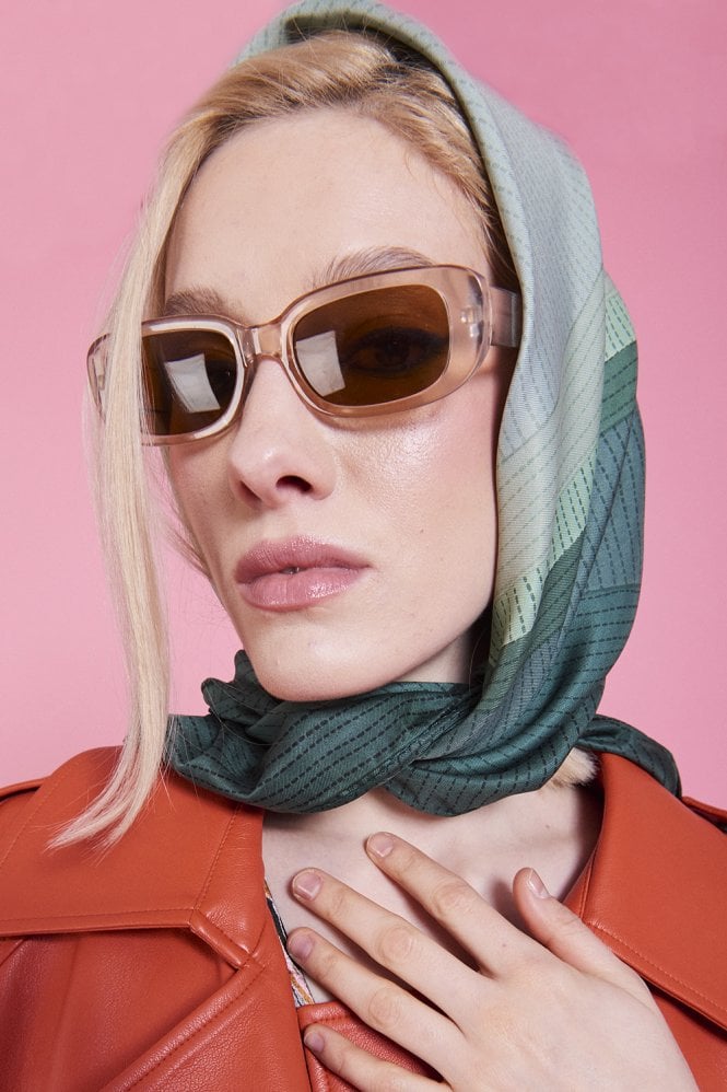 JAYLEY Green Silk Scarf