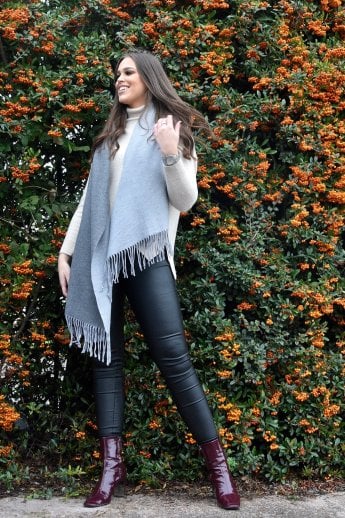 Grey Cashmere Blend Wrap