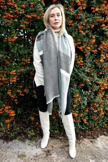 Grey Cashmere Blend Wrap