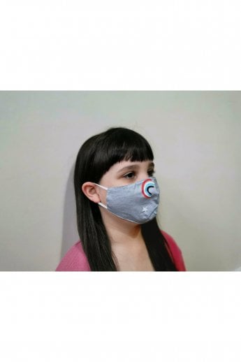 Grey Childrens Reusable Themed Cotton Face Masks