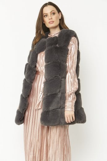 Grey Faux Fur Gilet | Waistcoat