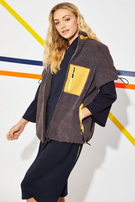 Grey Faux Shearling Julie Gilet