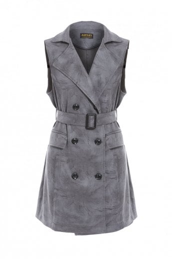 Grey Faux Suede Gilet | Waistcoat