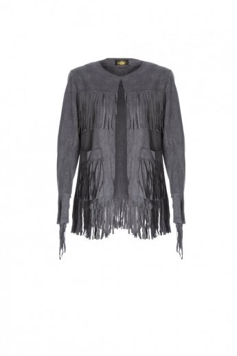 Grey Faux Suede Jacket