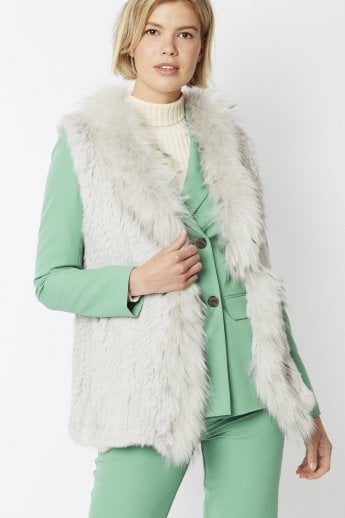 Grey Fox and Coney Fur Long Gilet