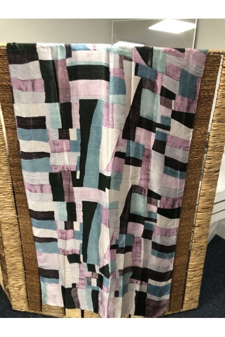 Grey Silk Blend Printed Sarong